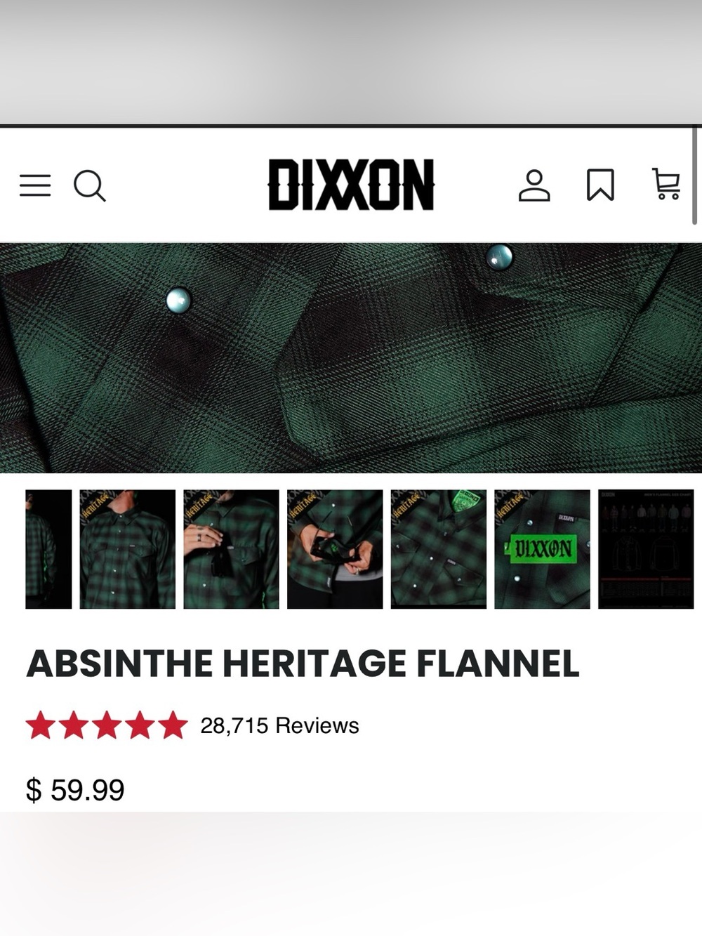 Dixxon Men's Green Plaid Button-Up Shirt - Picture 5 of 6